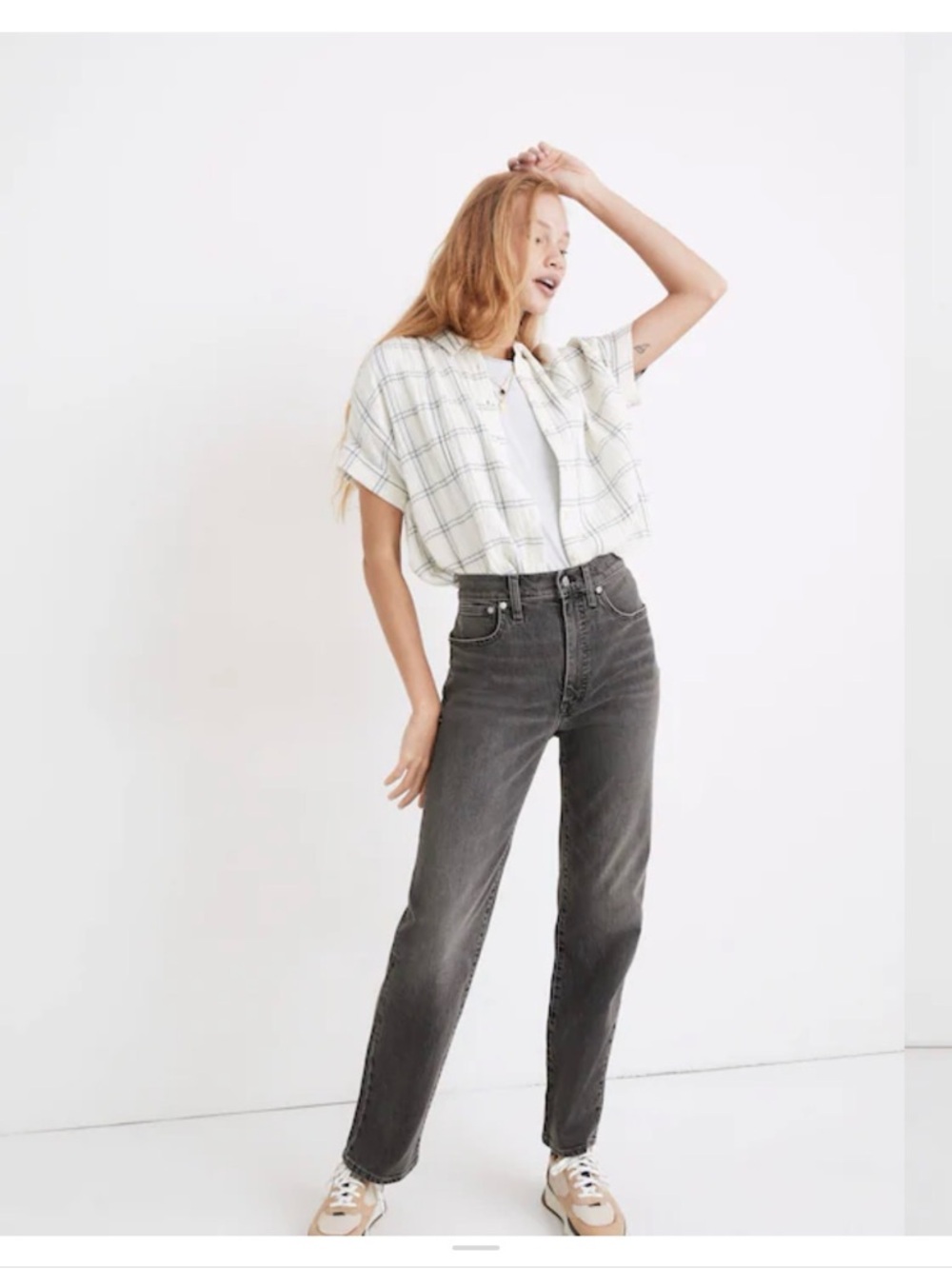 Madewell High-Rise Straight Leg Jeans in Washed Black
